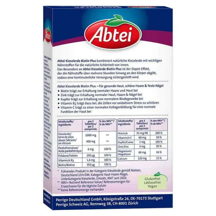 Abtei Kieselerde Biotin Plus Tabletten, 42 St