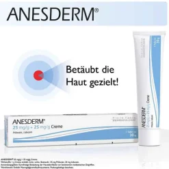 ANESDERM 25 mg/g + 25 mg/g Creme + Pflaster, 5 g