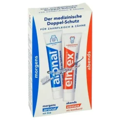 Aronal und Elmex Mini Doppelschutz Zahnpasta, 2X12 ml