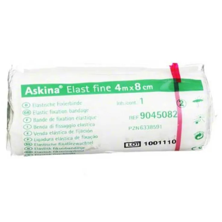 Askina Elast Fine Binde 4mx8cm cellophaniert, 1 St