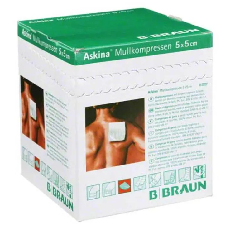 Askina Mullkompressen 5x5 cm, 25X2 St