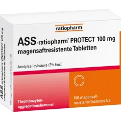ASS-ratiopharm Protect 100 mg magensaftresistent Tabletten, 100 St