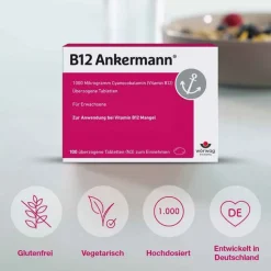 B12 Ankermann 1000 µg Vitamin B12 Tabletten hochdosiert, 100 St