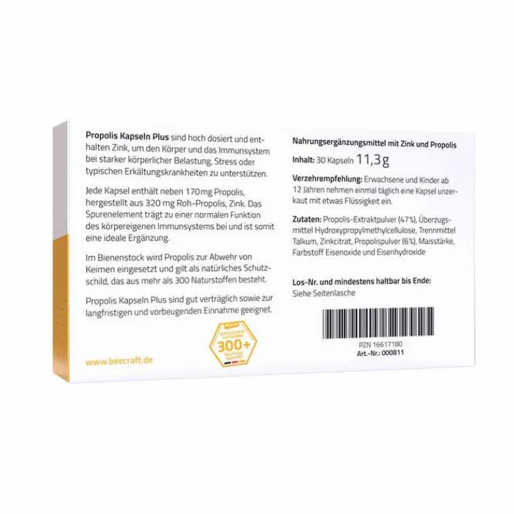 Beecraft Propolis Kapseln Plus, 30 St
