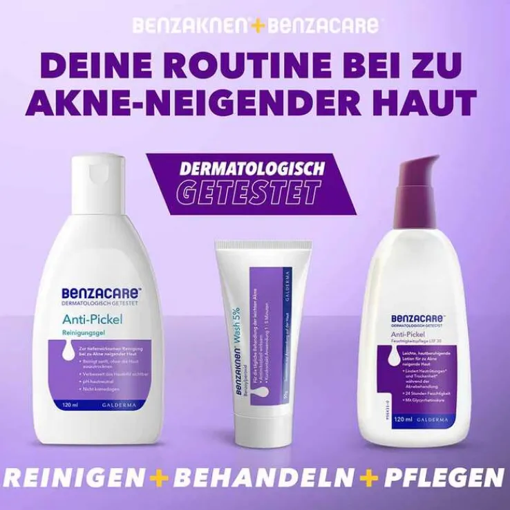Benzaknen® Wash 5% Suspension bei unreiner Haut und leichter Akne, 100 g