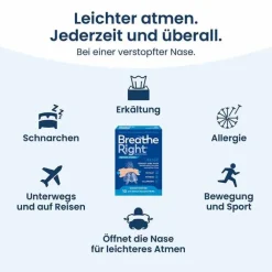 Besser Atmen Breathe Right Nasenpflaster groß beige, 30 St