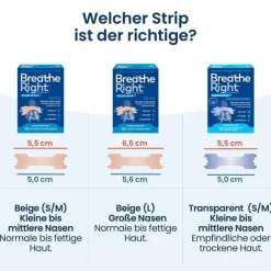 Besser Atmen Breathe Right Nasenpflaster normal transparent , 10 St