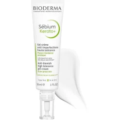 Bioderma Sebium Kerato + Creme-Gel Tube für unreine, ölige, zu Akne neigende Haut, 30 ml