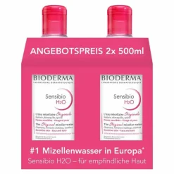 Bioderma Sensibio H2O Reinigungslösung für empfindliche Haut, 2X500 ml