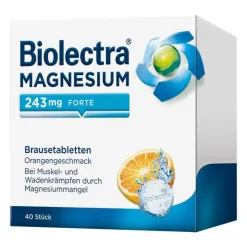 Biolectra® MAGNESIUM 243 mg forte Brausetabletten Orangengeschmack, 40 St