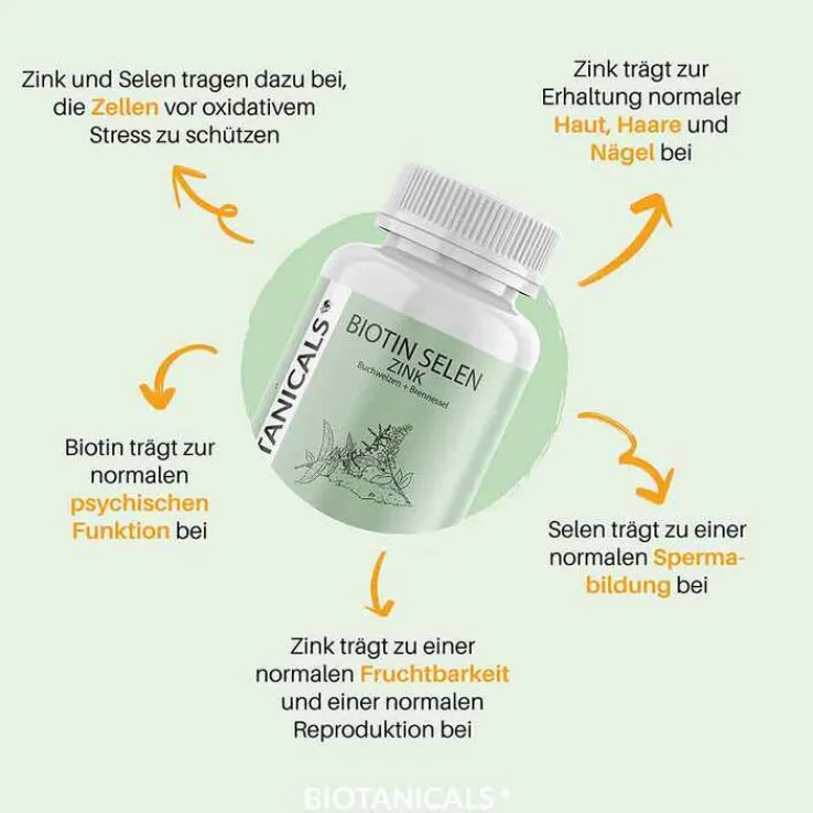 Biotanicals Biotin Selen Zink Kapseln, 120 St
