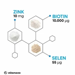 Biotin 10 mg hochdosiert + Zink + Selen Tabletten, 480 St