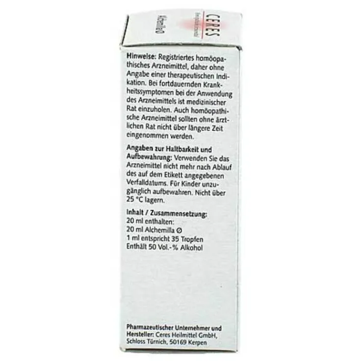CERES Alchemilla Urtinktur, 20 ml