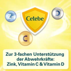Cetebe Abwehr plus Vitamin C + Vitamin D3 + Zink Kapseln, 60 St
