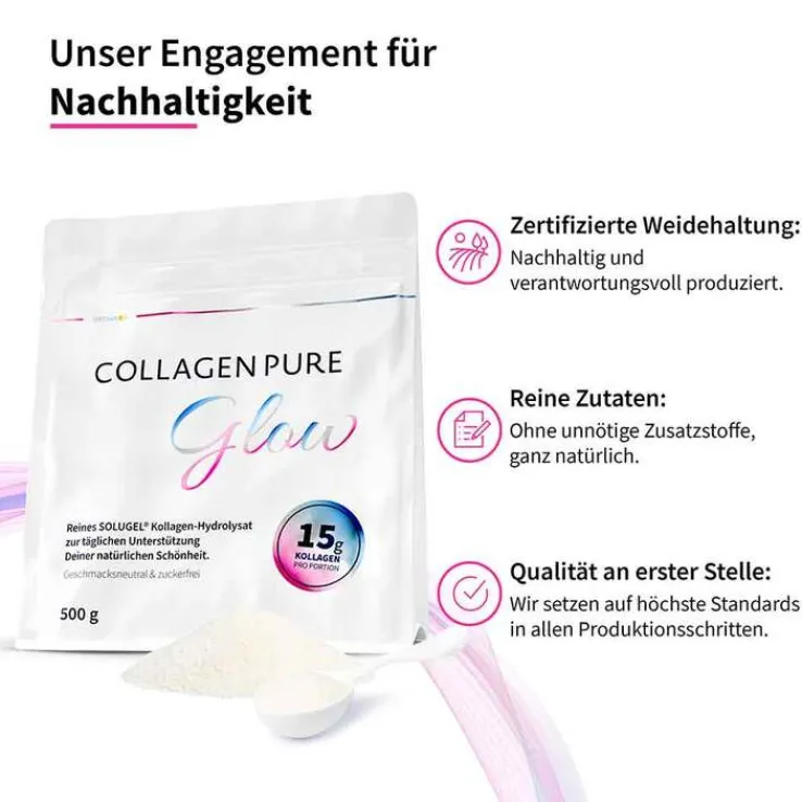 Collagen Pure Glow 100% reines Kollagen Pulver, 500 g