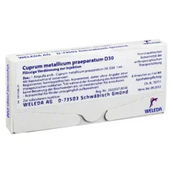 Cuprum metallicum praeparatum D 30 Ampullen, 8X1 ml