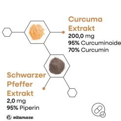 Curcuma 10.000 + Piperin hochdosiert vegan Kapseln, 90 St