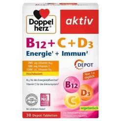 Doppelherz B12 + C + D3 Depot aktiv Tabletten, 30 St