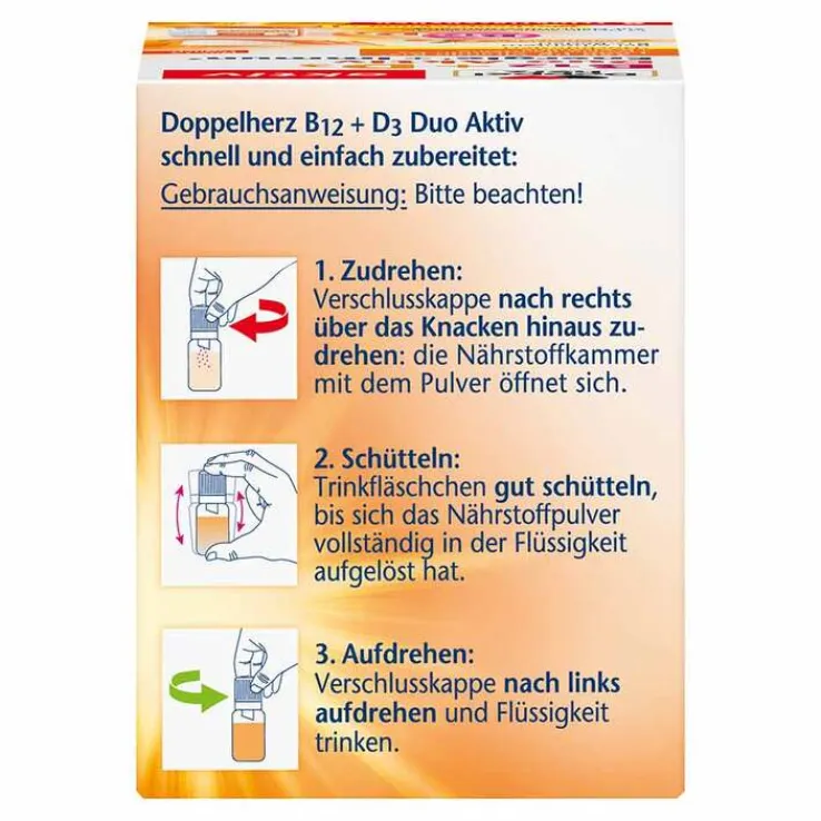 Doppelherz B12 + D3 Duo Aktiv Trinkampullen, 8 St