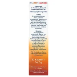 Doppelherz Ginseng 250 + B-Vitamine + Zink Kapseln, 30 St
