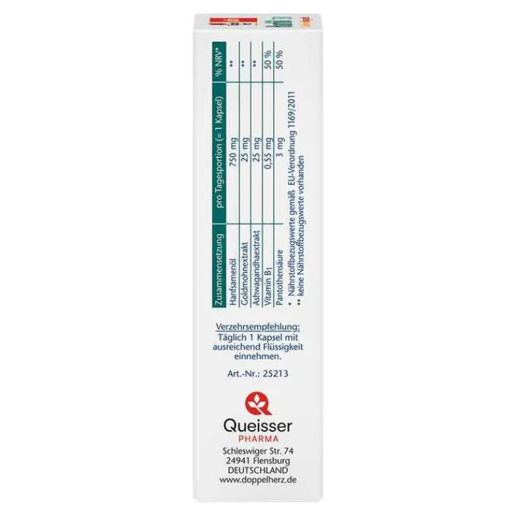 Doppelherz Hanföl + Goldmohn + Ashwagandha Kapseln, 30 St
