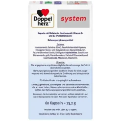 Doppelherz Melatonin + Hanföl system Kapseln, 60 St