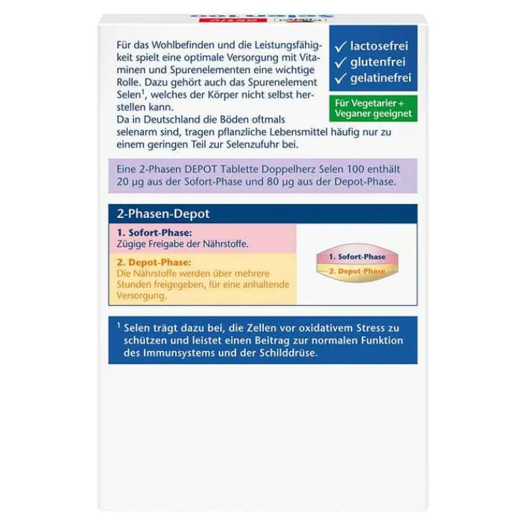 Doppelherz Selen 100 2-Phasen Depot Tabletten, 45 St