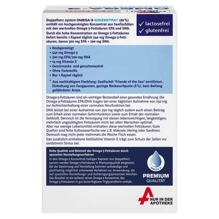 Doppelherz system Omega-3 Konzentrat Kapseln, 60 St