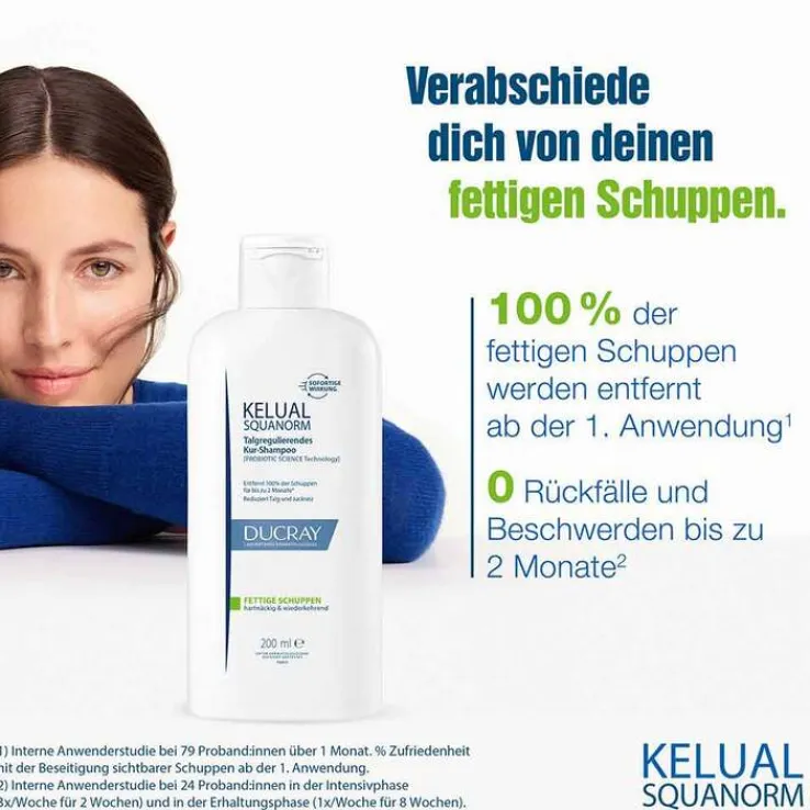 Ducray Kelual Squanorm Anti-Schuppen Shampoo fettig, 200 ml