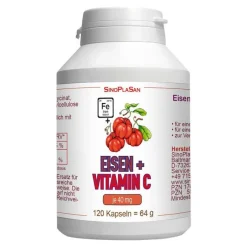 Eisen 40 mg + Vitamin C 40 mg Kapseln, 120 St