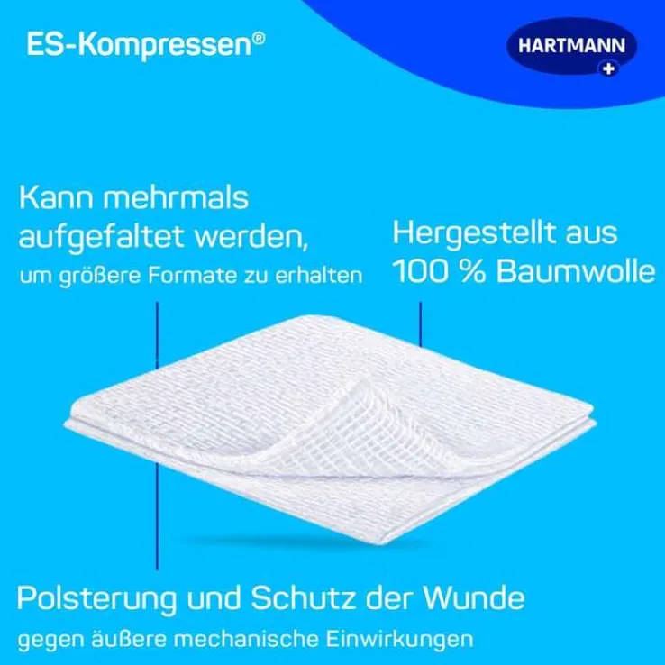 es-kompressen® Mullkompressen 7,5 cm x 7,5 cm steril, 5X2 St