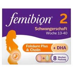 Femibion 2 Schwangerschaft in der 8-Wochen-Packung mit je 56 Tabletten und Kapseln, 2X56 St