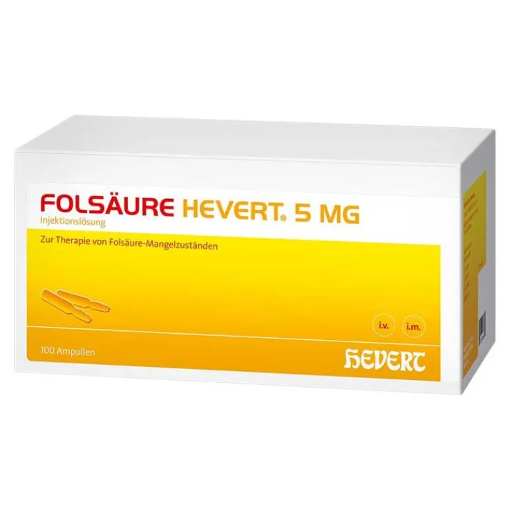 Folsäure Hevert 5 mg Ampullen, 100X2 ml