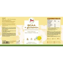 For You Bcca + glutamin Energy & Recovery Zitrone, 480 g