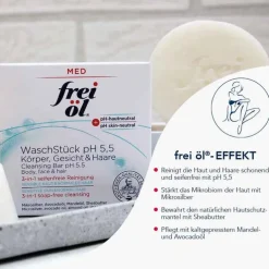 Frei Öl Waschstück pH 5,5 Körper Gesicht Haare, 90 g