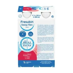 Fresubin Energy Fibre Drink Erdbeere Trinkflasche, 6X4X200 ml