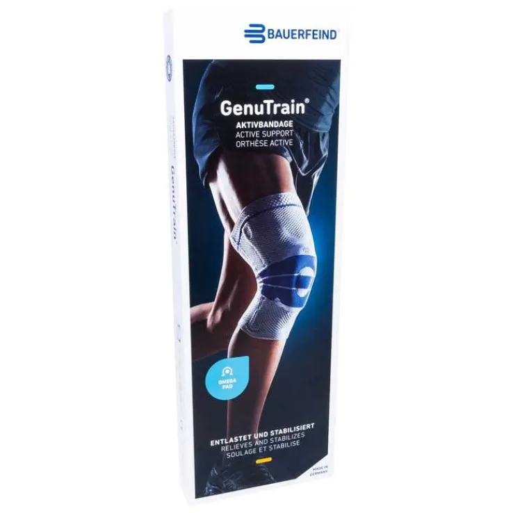 Genutrain Kniebandage mit Silikonhaftrand Gr. 5 titan, 1 St