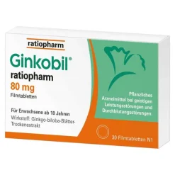 Ginkobil ratiopharm 80mg mit Ginkgo biloba, 30 St