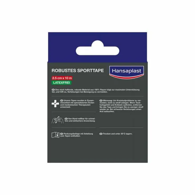 Hansaplast robustes Sporttape 2,5 cmx10 m weiß, 1 St