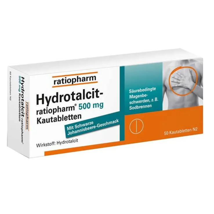 Hydrotalcit ratiopharm 500 mg Kautabletten, 50 St