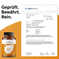 Kurkuma 95% Curcumin + Piperin + Vitamin C vegan Kapseln , 120 St