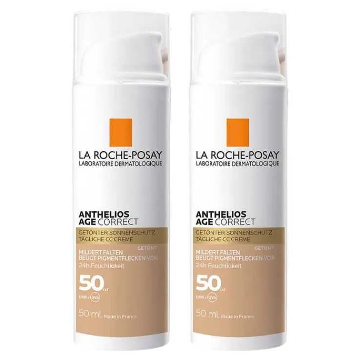 La Roche Posay Anthelios Age Correct getönte Creme LSF 50, 2x50 ml