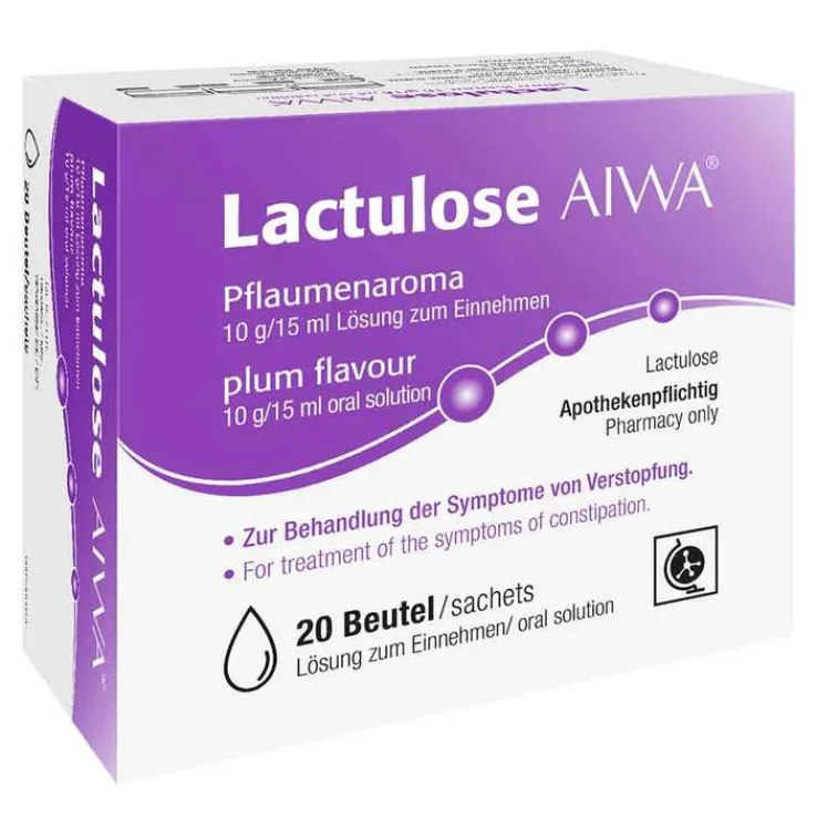 Lactulose AIWA Pflaumenaroma 10 g/15 ml Lösung zum Einnehmen, 20X15 ml