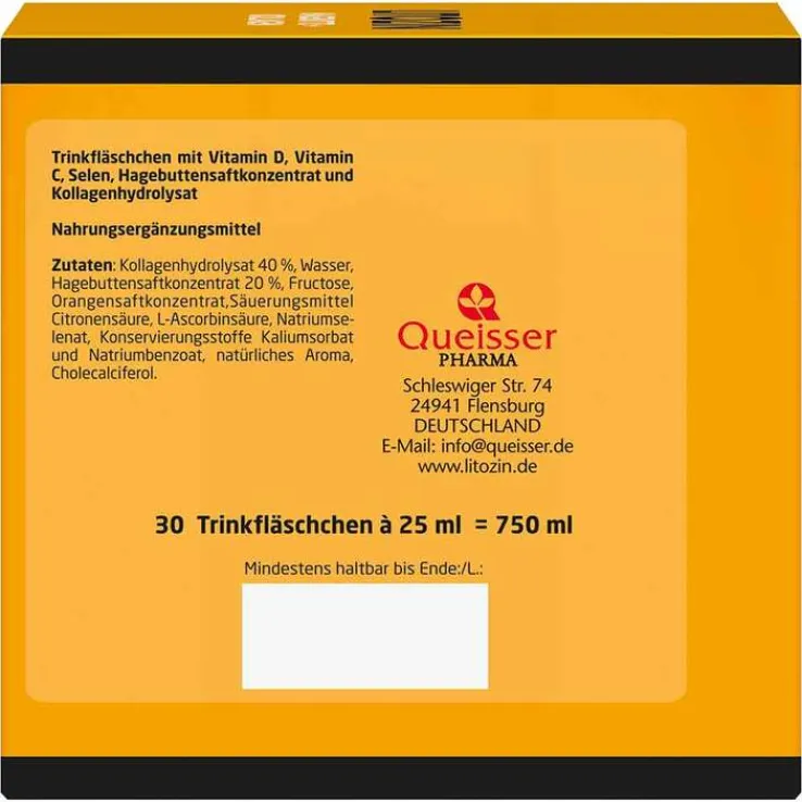 Litozin Hagebutte + Kollagen Trinkfläschchen, 30X25 ml