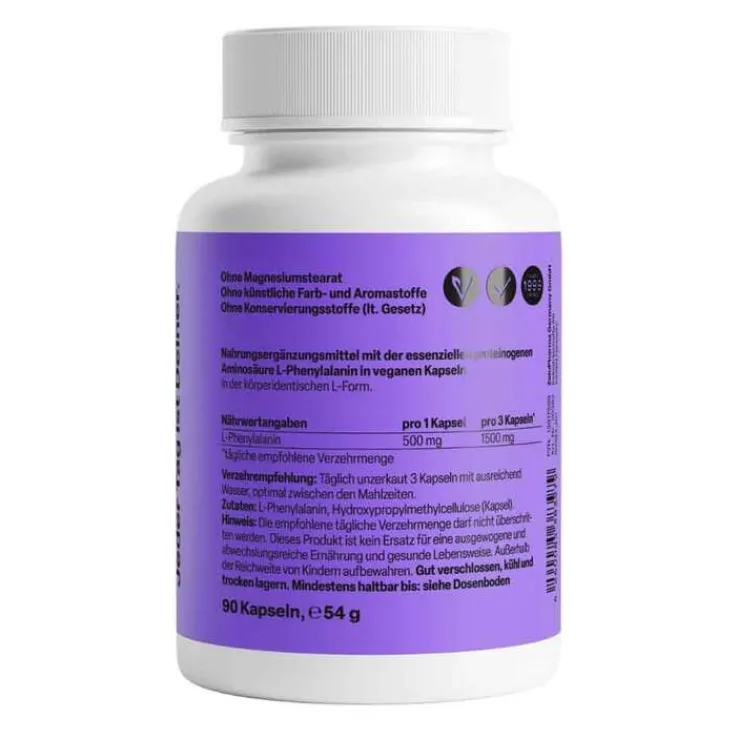 L-Phenylalanin 500 mg veg.HPMC Kapseln Zein Pharma, 90 St