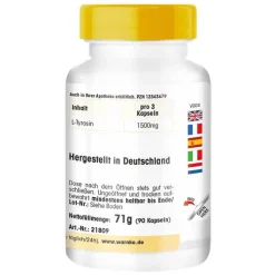 L-Tyrosin 500 mg Kapseln, 90 St