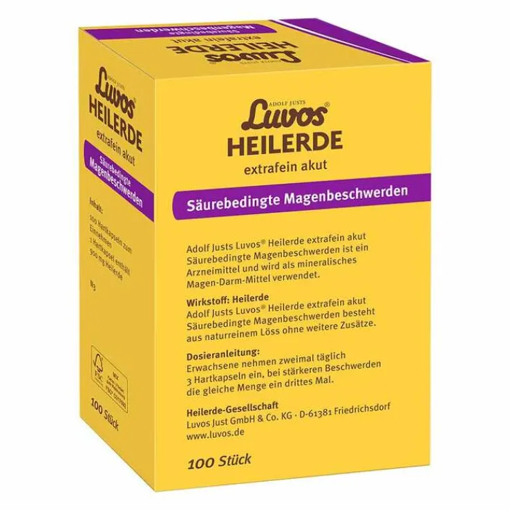 Luvos Heilerde extrafein akut Säurebedingte Magenbeschwerden Kapseln , 100 St