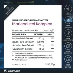 Mariendistel Komplex Artischocke + Löwenzahn veg.Kps, 90 St