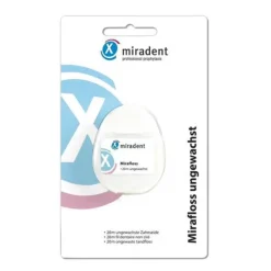 Miradent Zahnseide Mirafloss ungewachst 20 m, 1 St