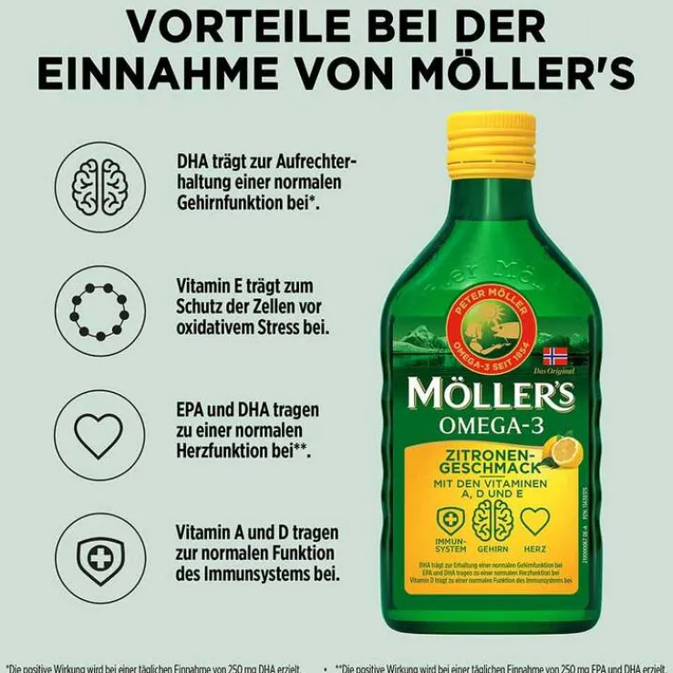 Möller`s Omega-3 Zitronengeschmack Öl, 250 ml